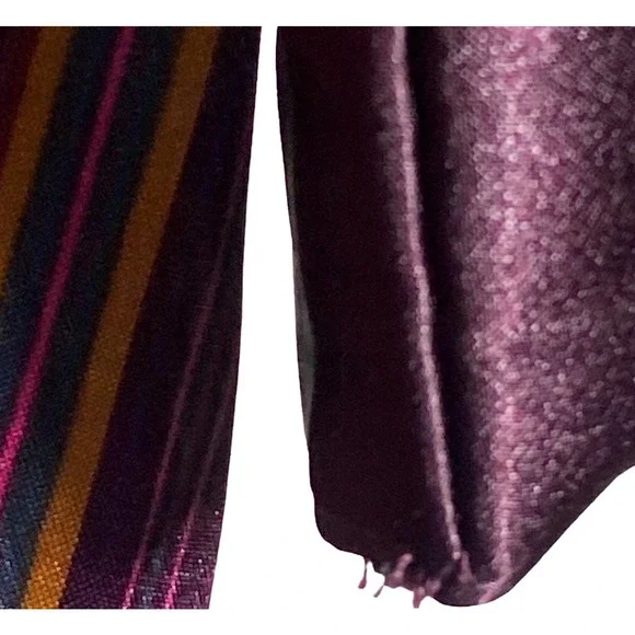 Vintage Victorias Secret Gold Label Striped Pajama PJ Top Burgundy Gold Size P - Picture 7 of 9